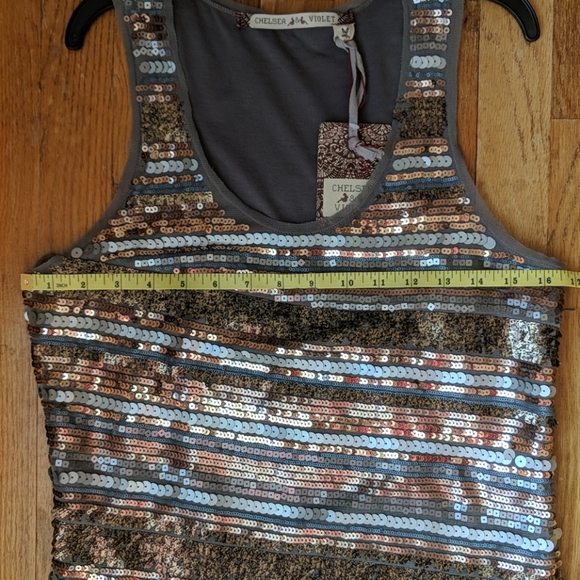 Chelsea & Violet Sequin Racerback Slip Dress NWT M - Picture 4 of 7